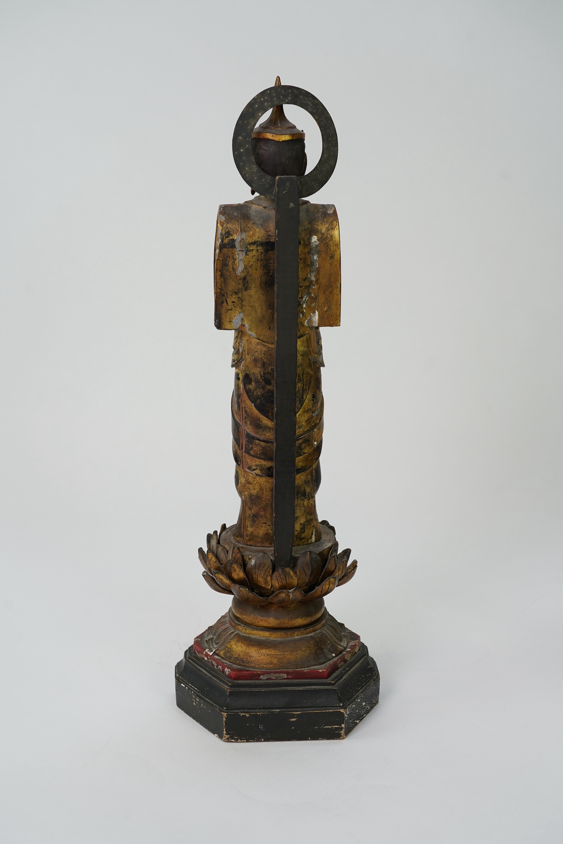 A tall Japanese giltwood standing figure of Kannon, 19th century